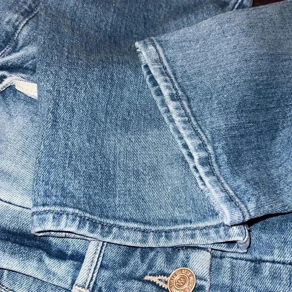 MOTHER Women’s High Waisted Looker Crop Wash Let’s Kick It Denim Jeans Pants 28 - Picture 10 of 16